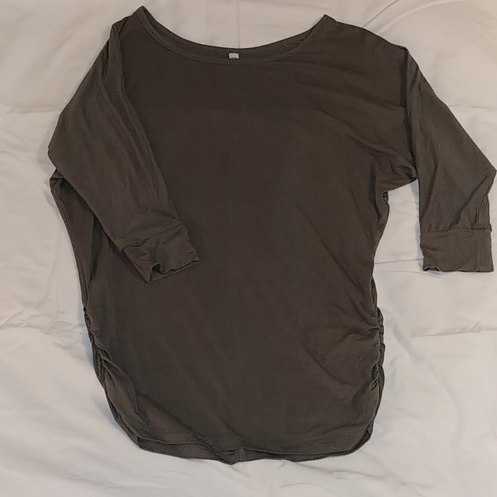 Olive green Luxe Rayon boat neck top